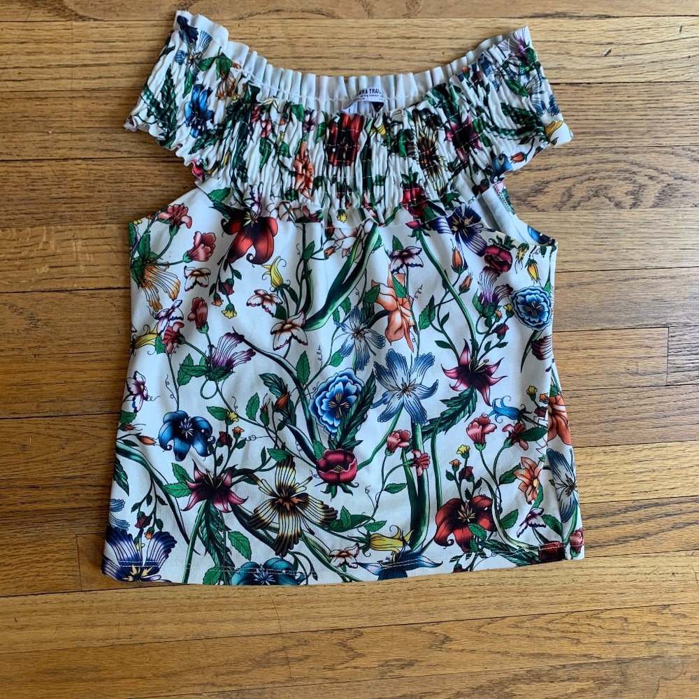Zara Floral Smocked Top